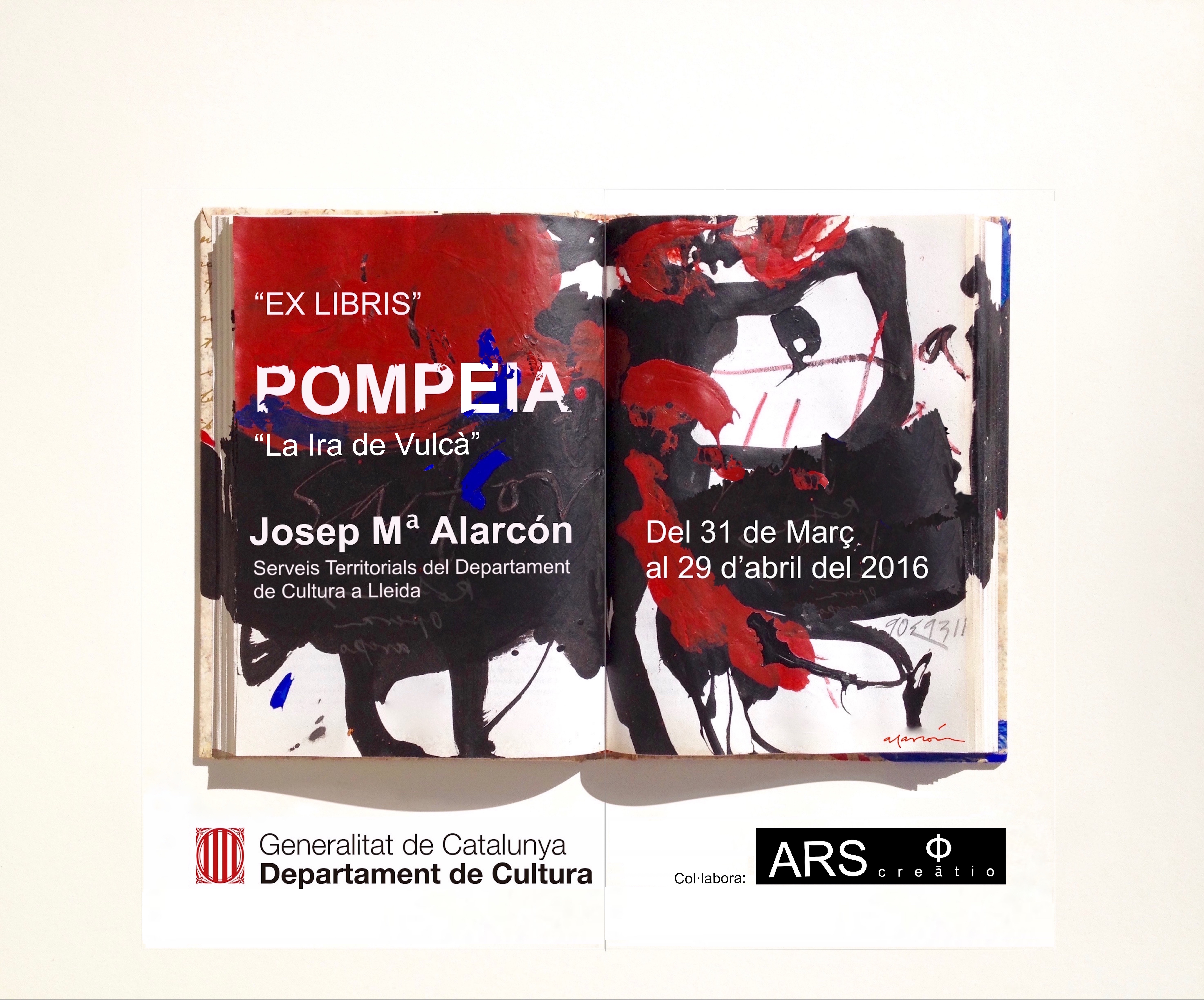 Banderoles. Ex-libris. POMPEIA, La Ira de Vulcà. Abril 2016.  SSTT d Cultura  .  SSTT d Cultura